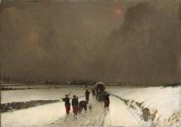 Les traînards, effet de neige (Augustin Pierre Bienvenu Chenu) - Muzeo.com