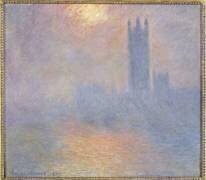 Londres, le Parlement, trouée de soleil dans le brouillard (Claude Monet) - Muzeo.com