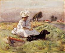 Madame Bonnard La femme du peintre est assise dans l'affrontement avec son chien (Pierre Bonnard) - Muzeo.com