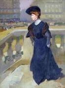 Madame Renoux sur les marches de l'église de la Trinité (Jules Ernest Renoux) - Muzeo.com