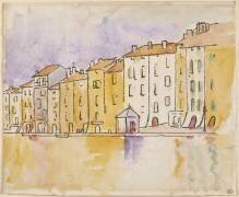 Maisons ensoleillées au bord de l'eau, à Saint Tropez (Paul Signac) - Muzeo.com
