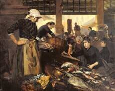 Marché aux poissons de la Halle Delacroix (Edouard Cremieux) - Muzeo.com