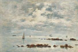 Marée basse, Saint Vaast la Hougue (Eugène Boudin) - Muzeo.com
