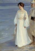 Marie Kroyer à la plage (Peder Severin Kröyer) - Muzeo.com