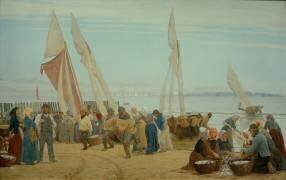 Matinée à Hornbaek. Les pêcheurs débarquent (Peder Severin Kröyer) - Muzeo.com
