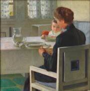 Mère et enfant à table (Carl Moll) - Muzeo.com