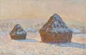 Meules de foin, effet de neige, matin (Claude Monet) - Muzeo.com