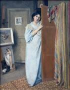 Mme Vallotton dans une robe (Félix Vallotton) - Muzeo.com