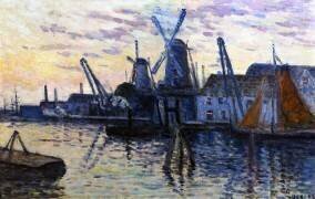 Moulins à vent en Hollande (Maximilien Luce) - Muzeo.com