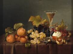 Nature morte aux fruits avec une coupe de champagne (Johann Wilhelm Preyer) - Muzeo.com