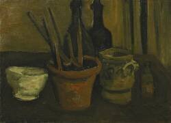 Nature morte avec des pinceaux dans un pot de fleurs (Vincent van Gogh) - Muzeo.com