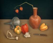 Nature morte avec des poivrons (Rudolf Wacker) - Muzeo.com