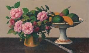 Nature morte avec fleurs et fruits (Felix Elie Tobeen) - Muzeo.com