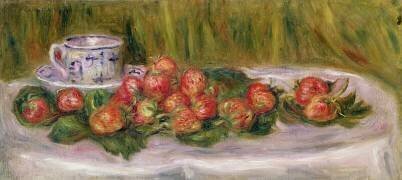 Nature morte de fraises et d'une tasse à thé (Auguste Renoir) - Muzeo.com
