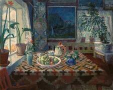 Nature morte intérieure : salon à Sandalstrand (Nikolai Astrup) - Muzeo.com