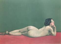 Nu allongé sur un morceau de tissu (Félix Vallotton) - Muzeo.com