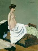 Nu debout tenant une robe sur son genou (Félix Vallotton) - Muzeo.com