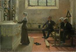 Offrande à la Vierge le lendemain du mariage (Jean Eugène Buland) - Muzeo.com