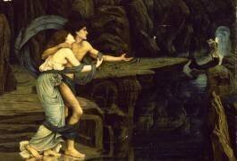 Orpheus and Eurydice on the Banks of the River Styx (John Roddam Spencer Stanhope) - Muzeo.com