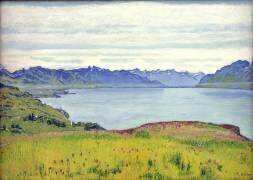 Paysage au lac de Genève (Ferdinand Hodler) - Muzeo.com