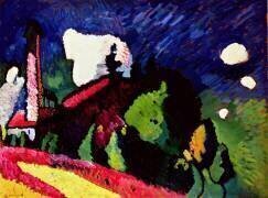 Paysage avec un clocher (Wassily Kandinsky) - Muzeo.com