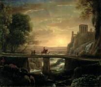 Paysage avec vue fantasmée de Tivoli, 1642 (Claude Gellée) - Muzeo.com