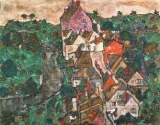 Paysage de Krumau (Egon Schiele) - Muzeo.com