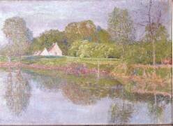Paysage sur la Lys, un matin de mai (Emile Claus) - Muzeo.com