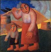 Paysanne avec des seaux (Kazimir Malevitch) - Muzeo.com