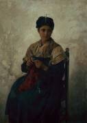 Paysanne tricotant (Jules Breton) - Muzeo.com