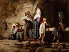 Paysannes à la fontaine (Ernest Hébert) - Muzeo.com
