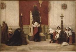 Pèlerins au pied de la statue de saint Pierre de Rome (Léon Bonnat) - Muzeo.com