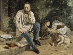 Pierre-Joseph Proudhon et ses enfants en 1853 (Gustave Courbet) - Muzeo.com