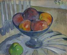 Plat de fruits sur une chaise de jardin (Paul Gauguin) - Muzeo.com