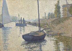 Ponton de la Félicité at Asnières (Paul Signac) - Muzeo.com