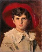 Portrait de Michel Feydeau, l'enfant au chapeau rouge, fils de Georges Feydeau (Carolus-Duran) - Muzeo.com
