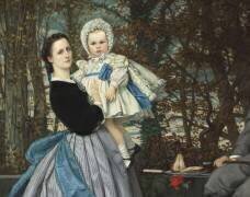 Portrait du marquis et de la marquise de Miramon et de leurs enfants (détail) (James Tissot) - Muzeo.com