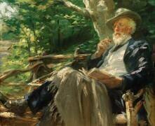 Portrait du poète Holger Drachmann dans la forêt de Skagen (Peder Severin Kröyer) - Muzeo.com