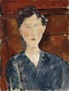Portrait d'une femme dans un chemisier bleu (Amedeo Modigliani) - Muzeo.com