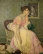 Portrait d'une jeune fille (Edmond Aman-Jean) - Muzeo.com