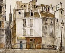 Quai aux fleurs, Notre-Dame, 1950 (Tsuguharu Foujita) - Muzeo.com