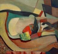 Relief avec une empreinte rouge (Kurt Schwitters) - Muzeo.com