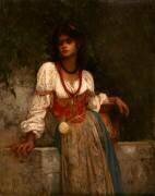 Rosa Nera à la fontaine (Ernest Hébert) - Muzeo.com
