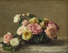 Roses dans une coupe (Henri Fantin-Latour) - Muzeo.com