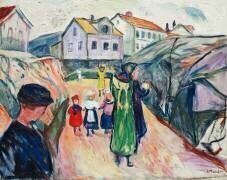 Rue dans Kragero (Gate i Kragero) (Edvard Munch) - Muzeo.com