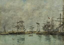 Scène portuairex (Eugène Boudin) - Muzeo.com