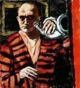 Autoportrait avec trompette (Max Beckmann) - Muzeo.com