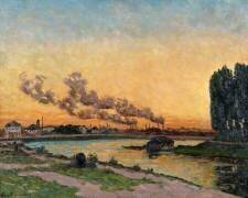 Soleil couchant à Ivry (Armand Guillaumin) - Muzeo.com