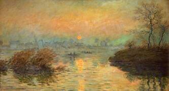 Soleil couchant à Lavacourt, effet d'hiver (Claude Monet) - Muzeo.com