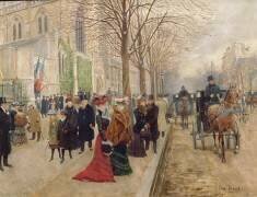 Sortie de la messe à l'église Holy Trinity (cathédrale américaine) (Jean Béraud) - Muzeo.com